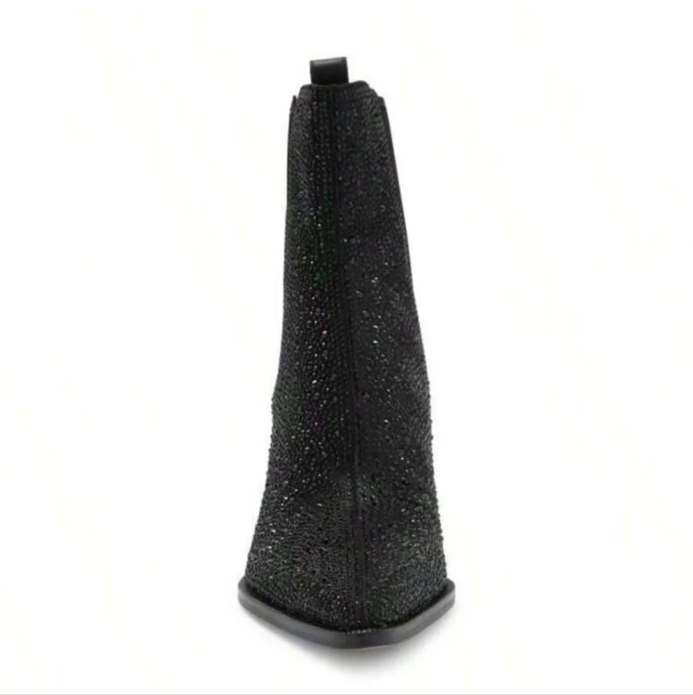 Dolce Vita Shadie Crystal Chelsea Boot In Black Metallic Crystal Designer #72 - Picture 8 of 13